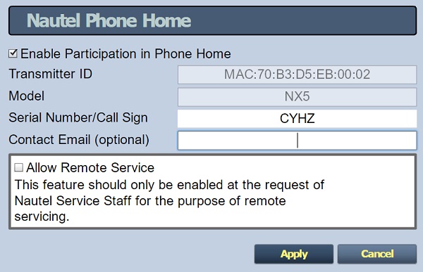 PhoneHome dialog in AUI
